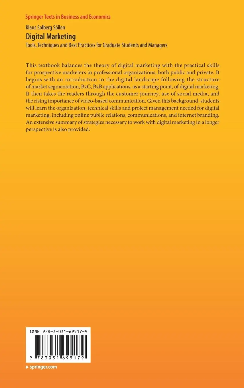 Rückseite: 9783031695179 | Digital Marketing | Klaus Solberg Söilen | Buch | xxix | Englisch