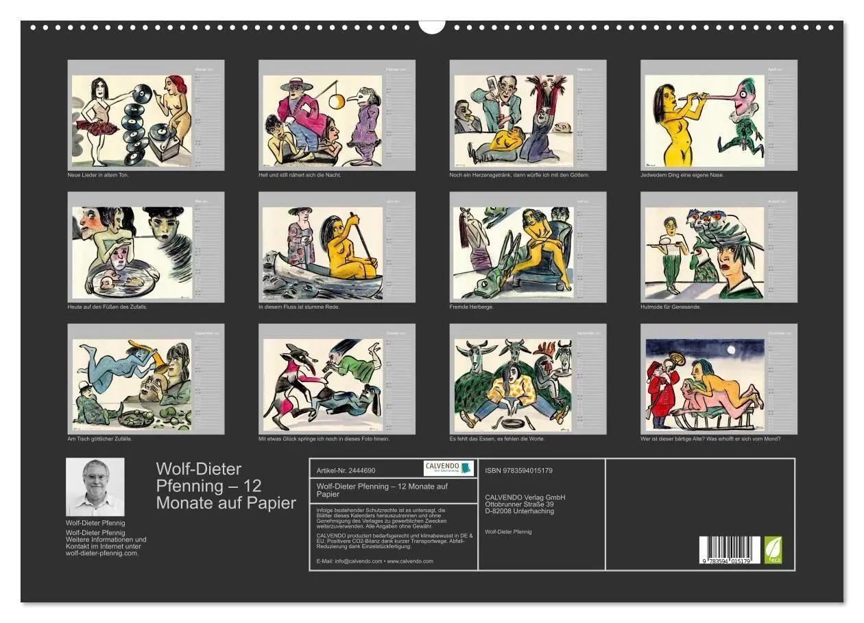 Bild: 9783594015179 | Wolf-Dieter Pfenning - 12 Monate auf Papier (Wandkalender 2027 DIN...