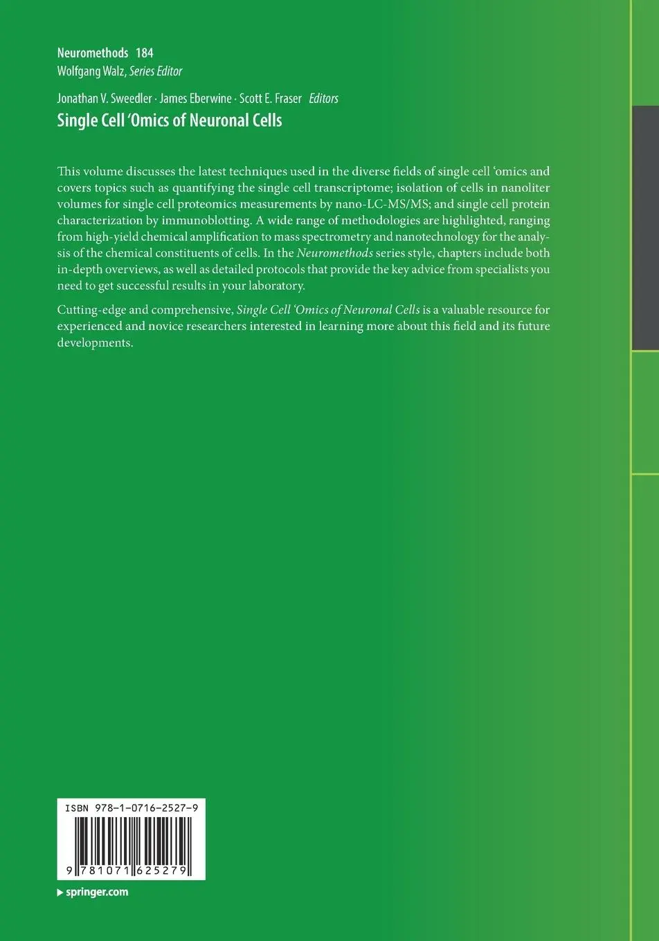 Rückseite: 9781071625279 | Single Cell 'Omics of Neuronal Cells | Jonathan V. Sweedler (u. a.)