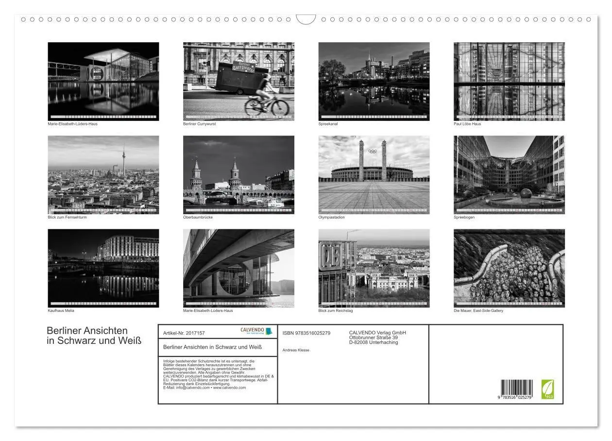 Bild: 9783516025279 | Berliner Ansichten in Schwarz und Weiß (Wandkalender 2026 DIN A2...