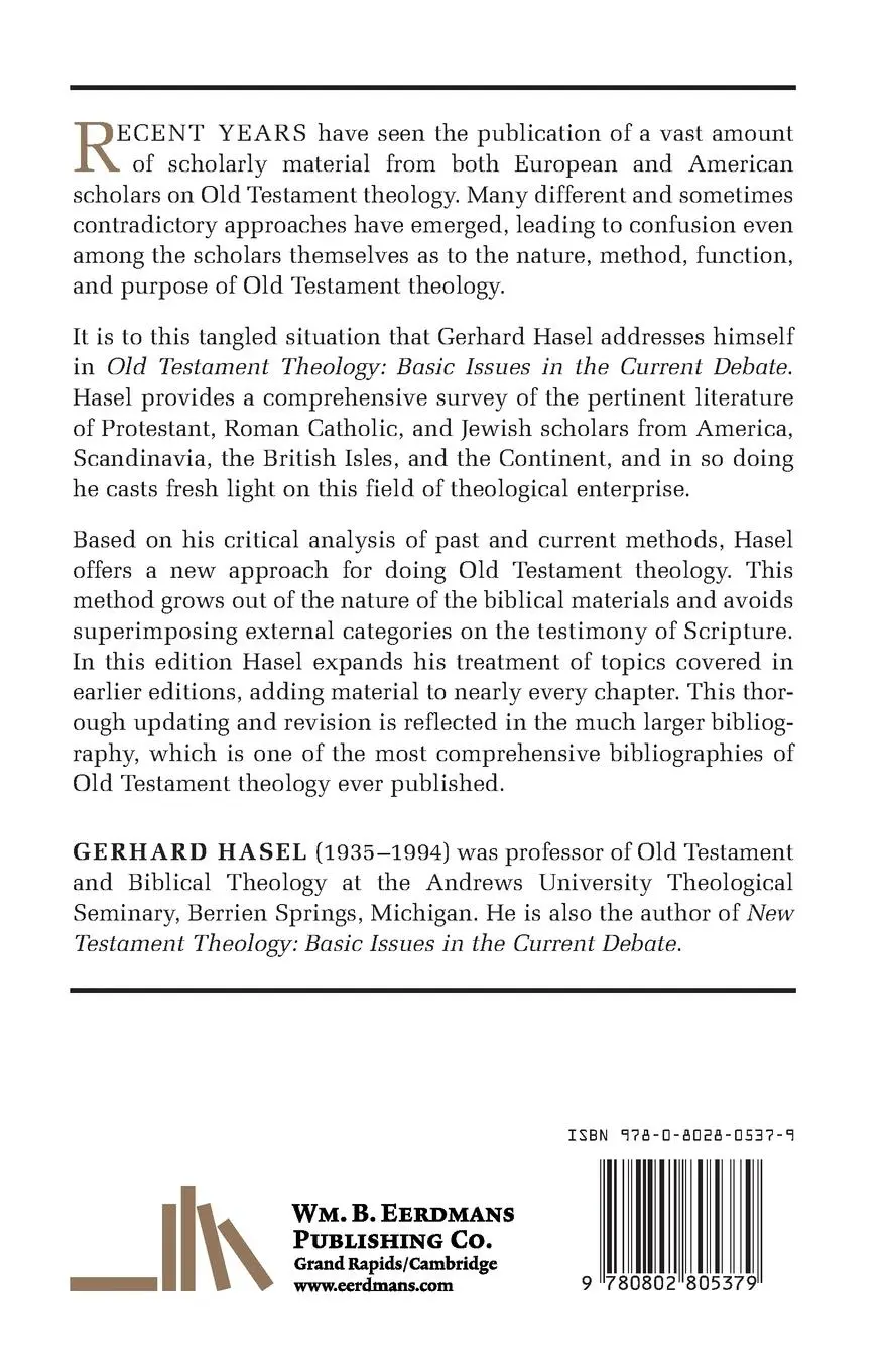 Rückseite: 9780802805379 | Old Testament Theology | Basic Issues in the Current Debate | Hasel