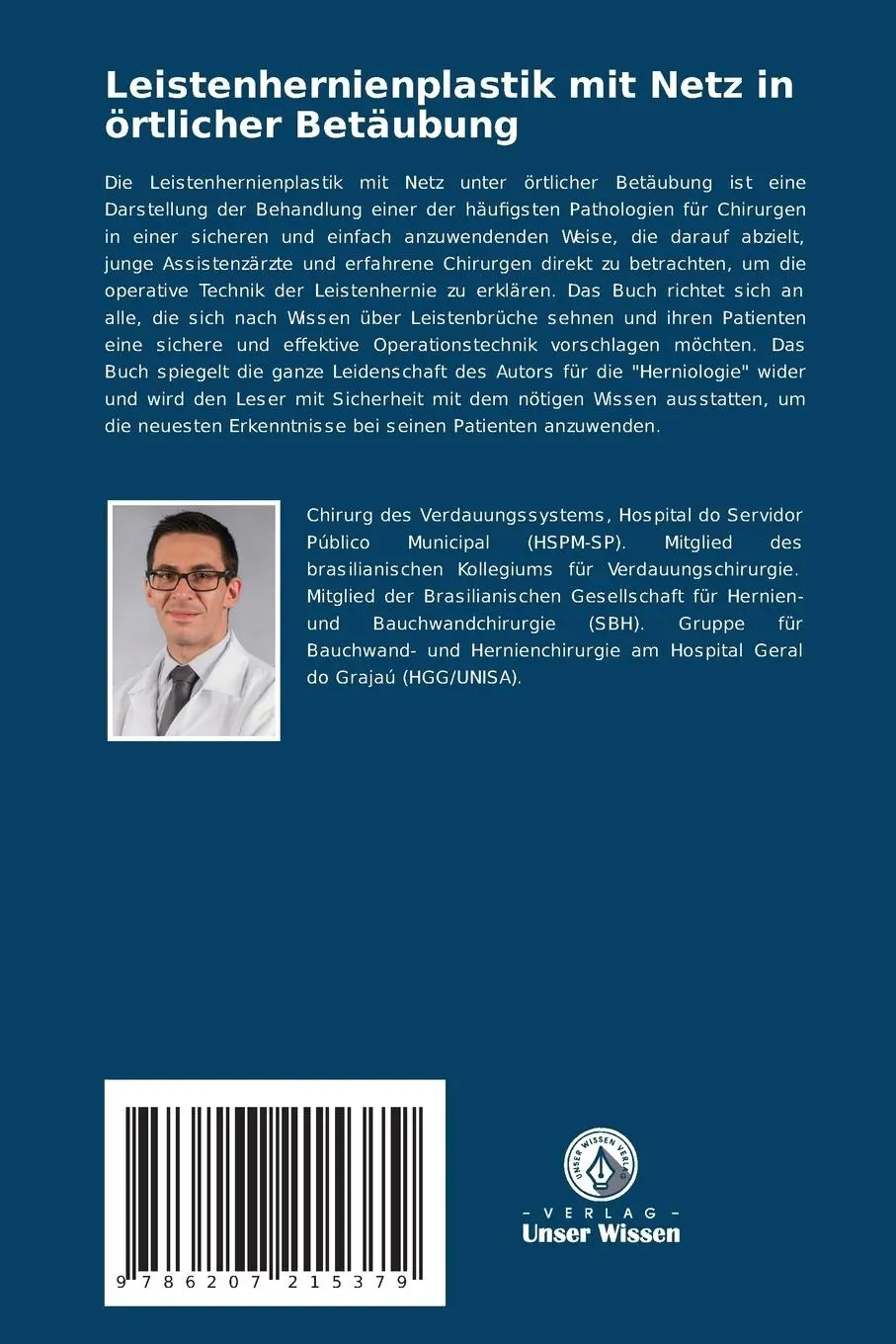 Rückseite: 9786207215379 | Leistenhernienplastik mit Netz in örtlicher Betäubung | Taschenbuch