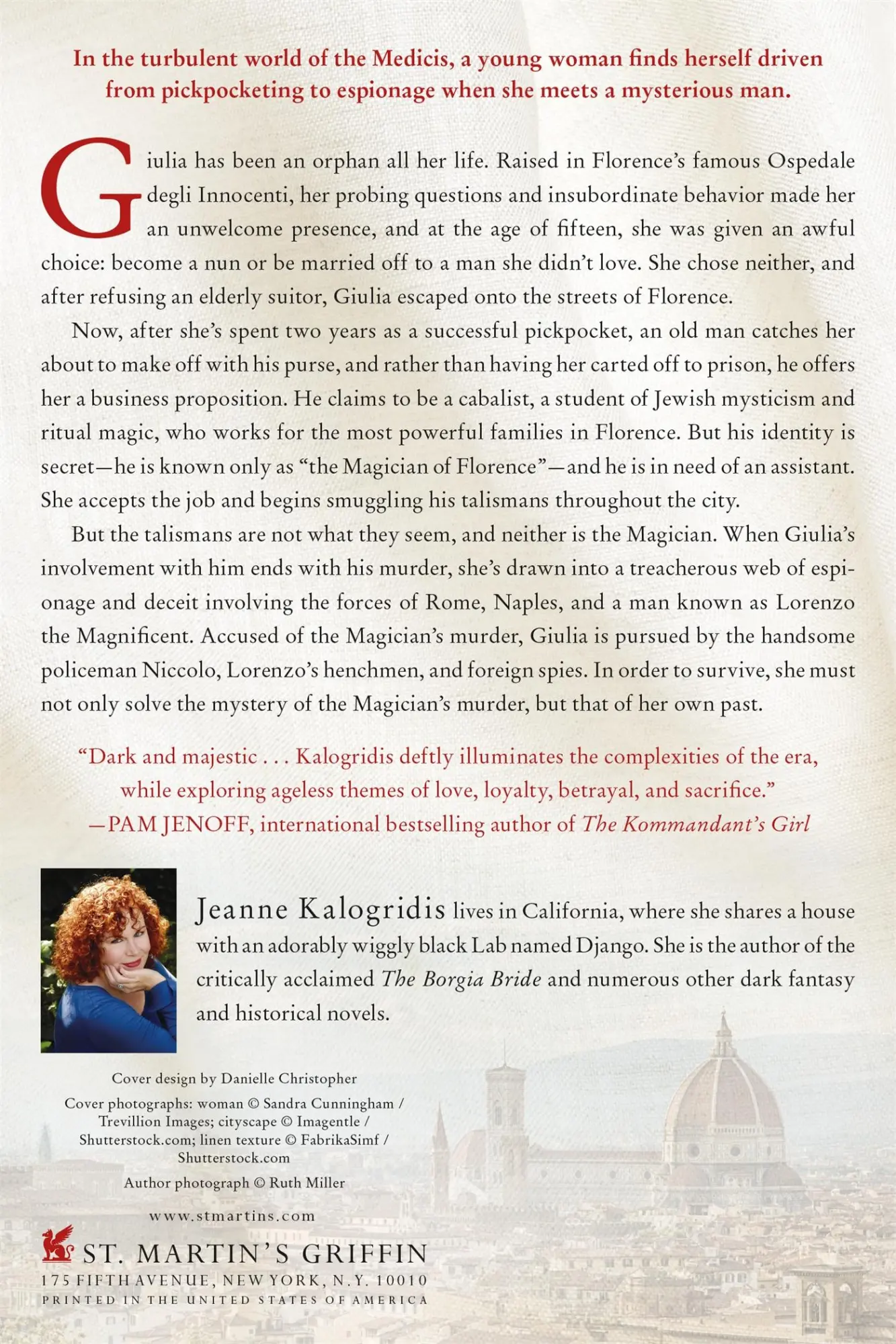 Rückseite: 9780312675479 | Orphan of Florence | Jeanne Kalogridis | Taschenbuch | Englisch | 2017