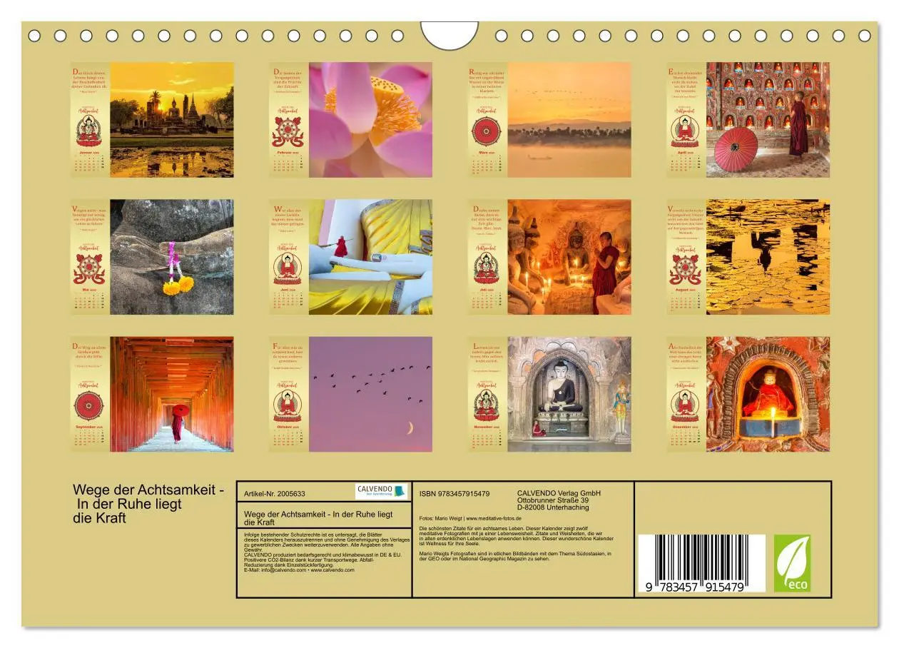 Bild: 9783457915479 | Wege der Achtsamkeit - In der Ruhe liegt die Kraft (Wandkalender...