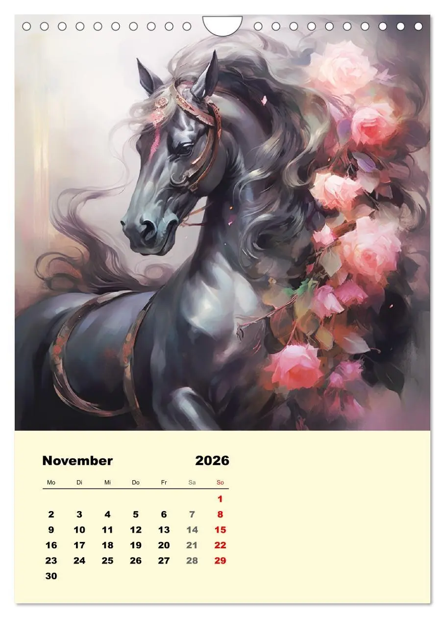 Bild: 9783516315479 | Pferde im romantischen Barockstil (Wandkalender 2026 DIN A4 hoch),...