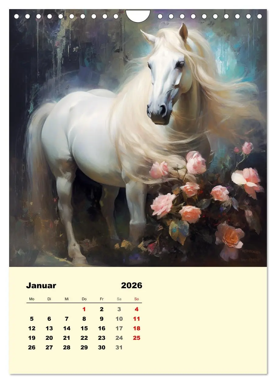 Bild: 9783516315479 | Pferde im romantischen Barockstil (Wandkalender 2026 DIN A4 hoch),...