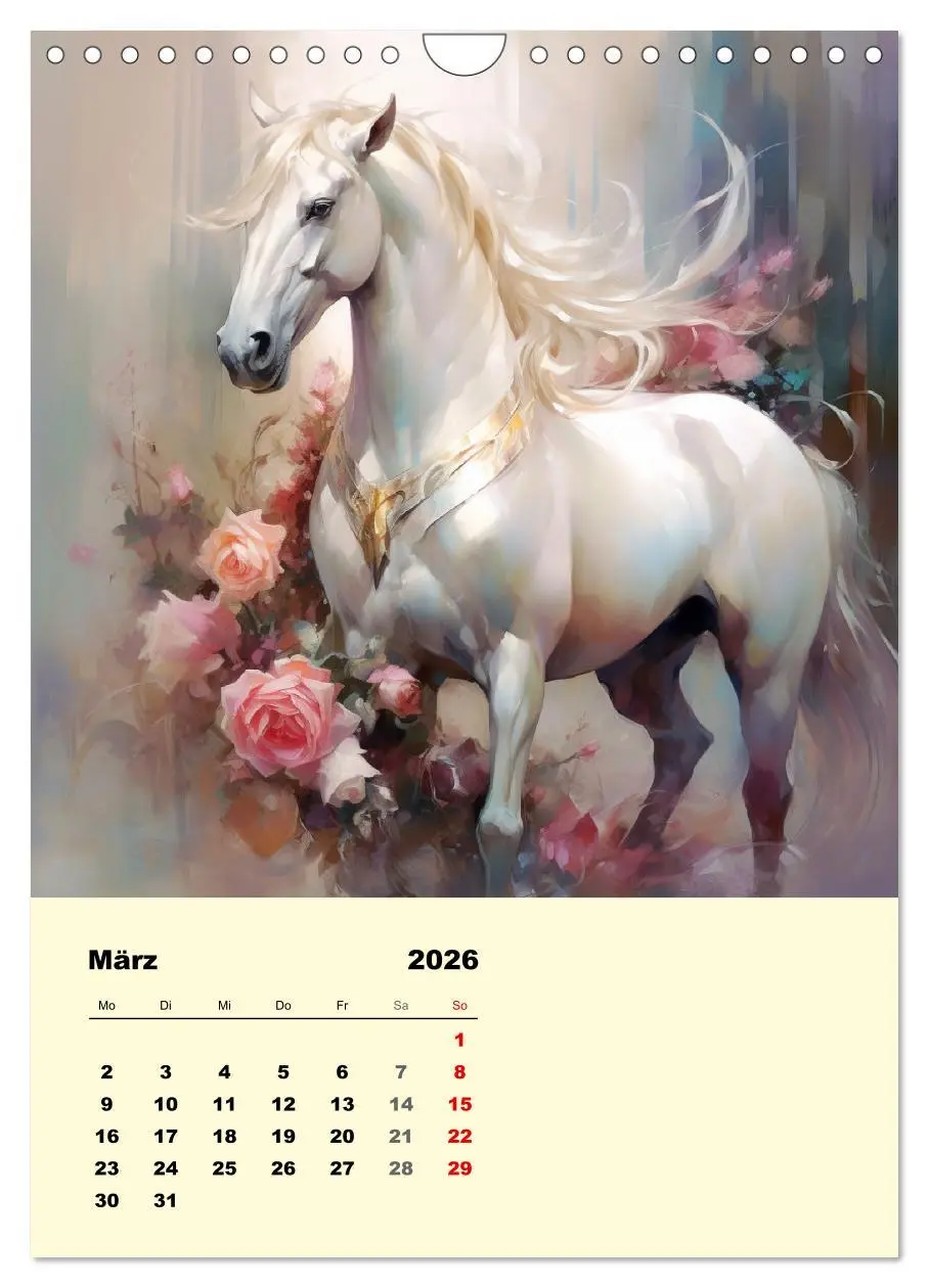 Bild: 9783516315479 | Pferde im romantischen Barockstil (Wandkalender 2026 DIN A4 hoch),...