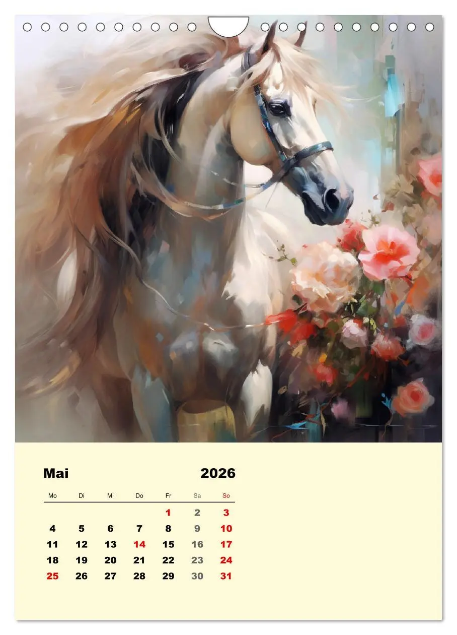 Bild: 9783516315479 | Pferde im romantischen Barockstil (Wandkalender 2026 DIN A4 hoch),...