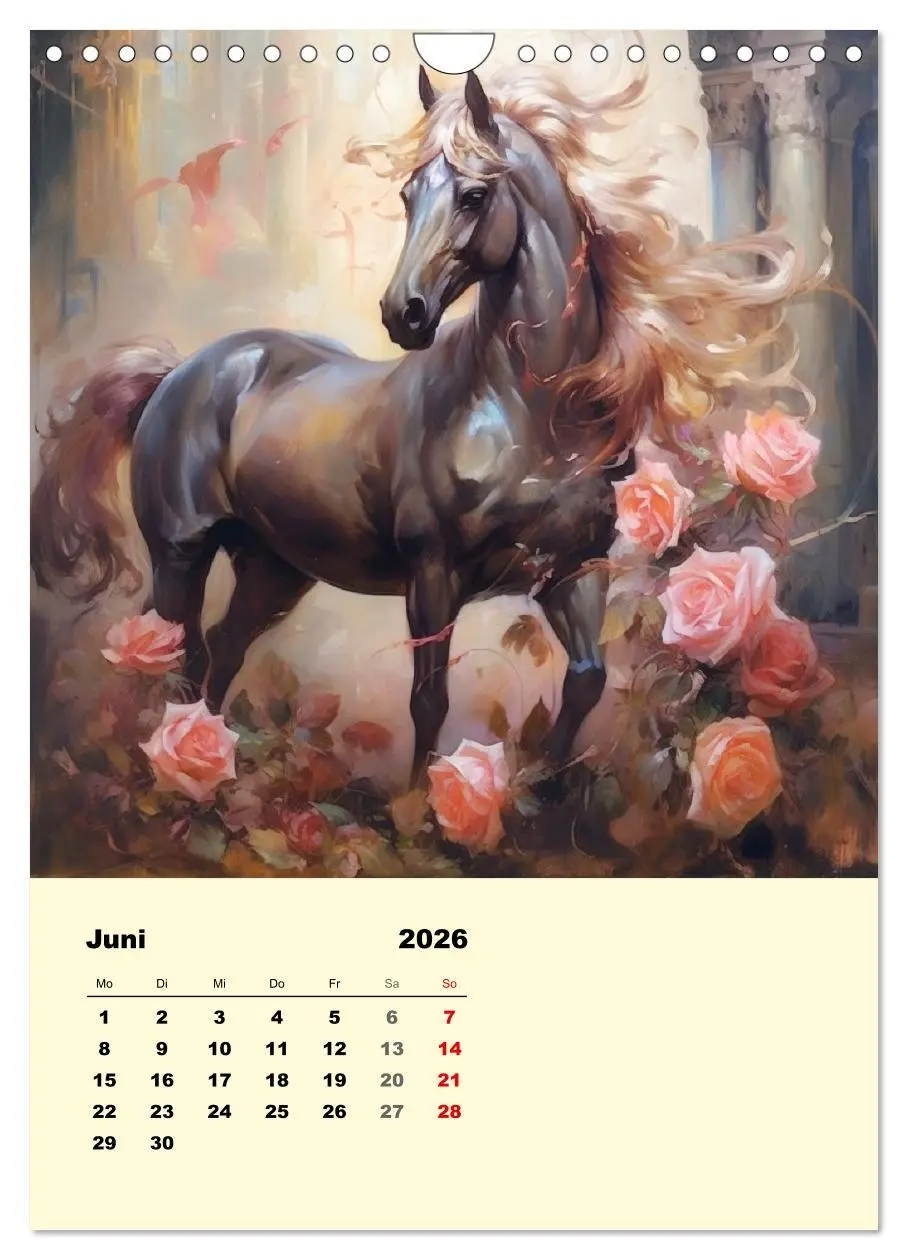 Bild: 9783516315479 | Pferde im romantischen Barockstil (Wandkalender 2026 DIN A4 hoch),...
