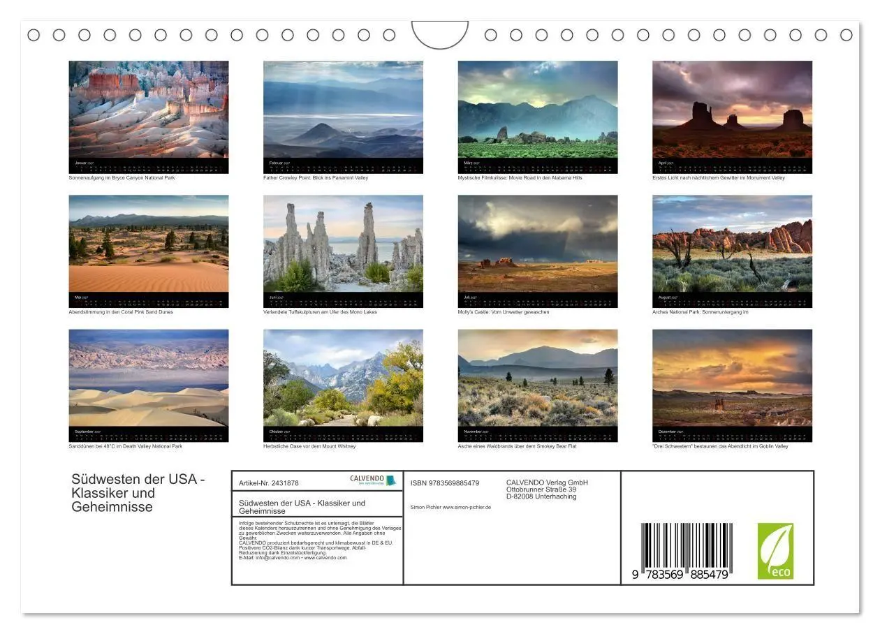 Bild: 9783569885479 | Südwesten der USA - Klassiker und Geheimnisse (Wandkalender 2027...