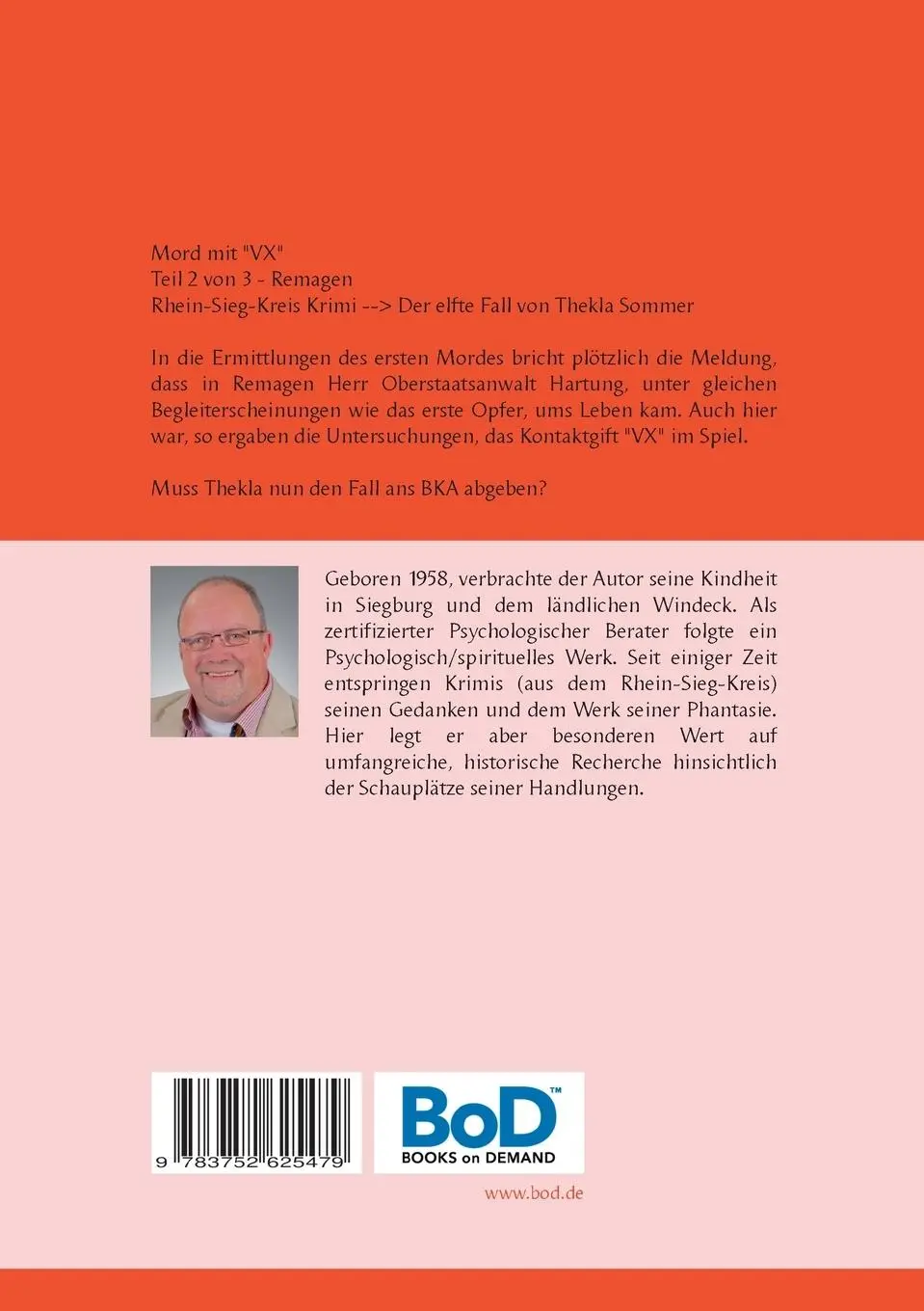 Rückseite: 9783752625479 | Morde mit "VX" 2/3 - Remagen | Kersten Wächtler | Taschenbuch | 128 S.
