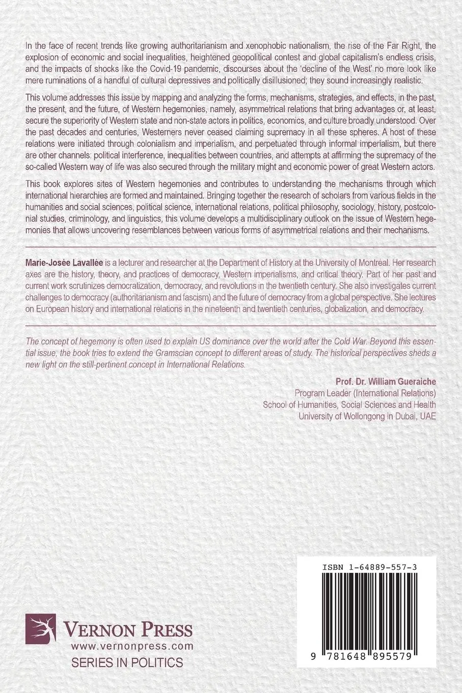 Rückseite: 9781648895579 | The End of Western Hegemonies? | Marie-Josée Lavallée | Taschenbuch