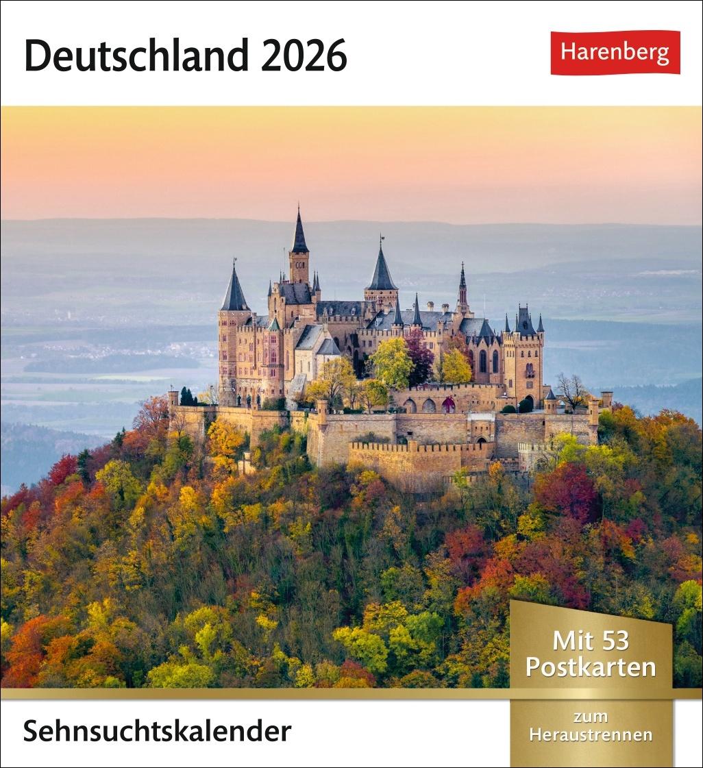 Cover: 9783840035579 | Deutschland Sehnsuchtskalender 2026 - Wochenkalender mit 53 Postkarten