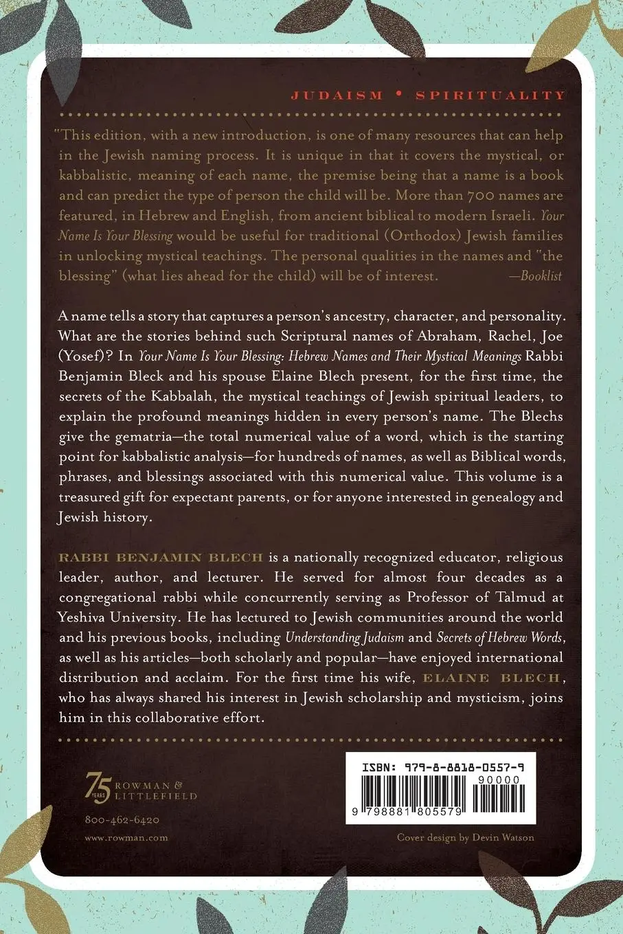 Rückseite: 9798881805579 | Your Name Is Your Blessing | The Secrets of Jewish Names | Taschenbuch