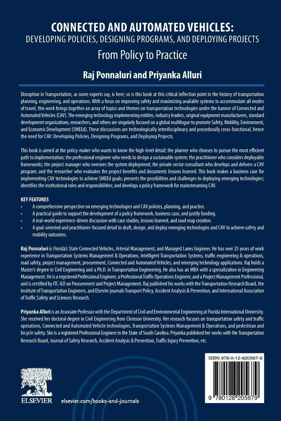 Rückseite: 9780128205679 | Connected and Automated Vehicles | Priyanka Alluri (u. a.) | Buch