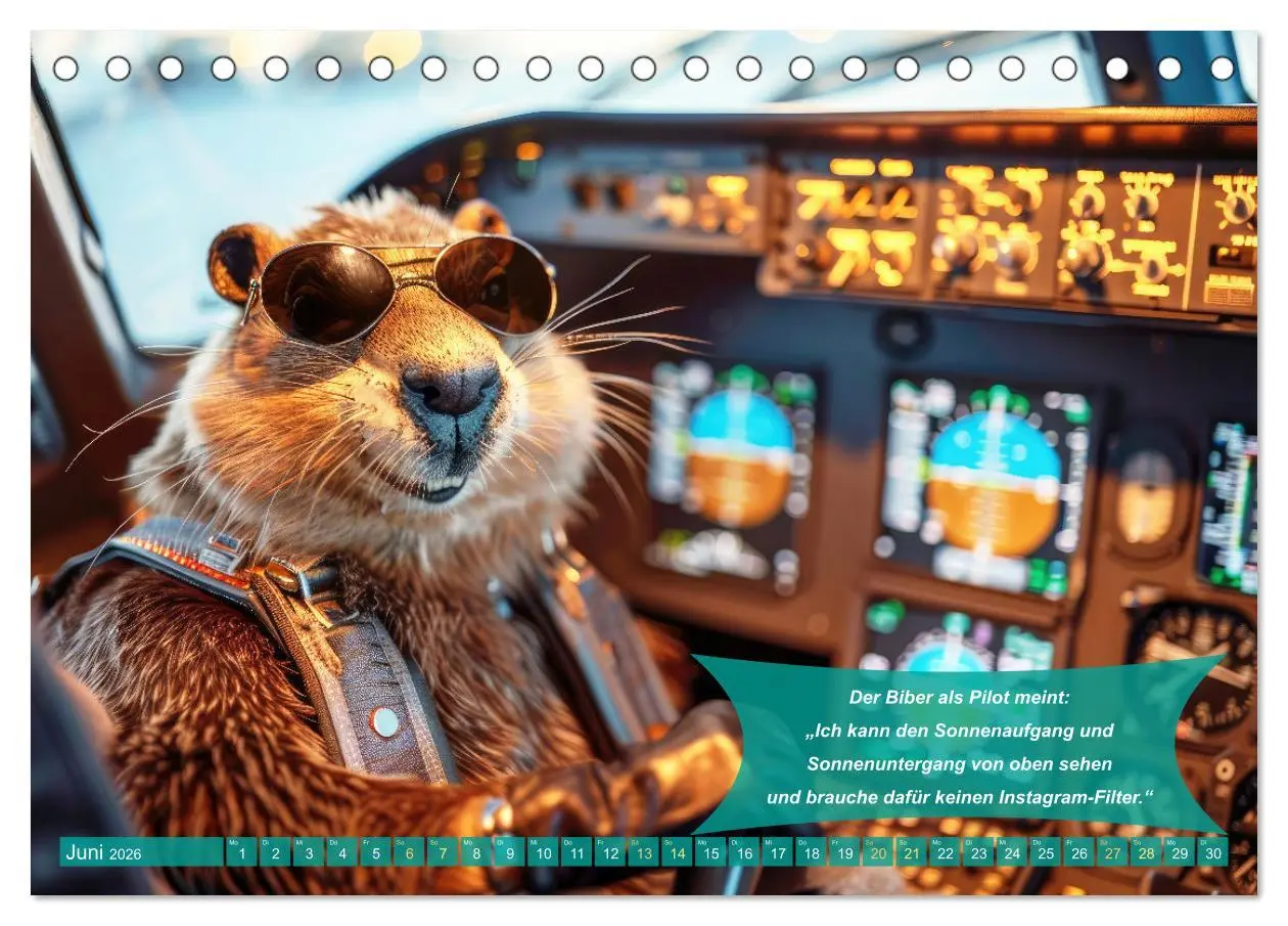 Bild: 9783457375679 | Der tierisch lustige Piloten-Kalender (Tischkalender 2026 DIN A5...