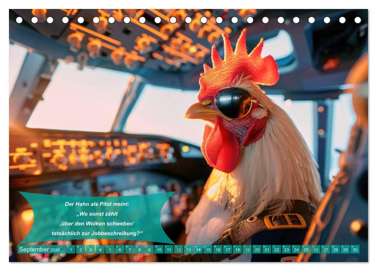 Bild: 9783457375679 | Der tierisch lustige Piloten-Kalender (Tischkalender 2026 DIN A5...