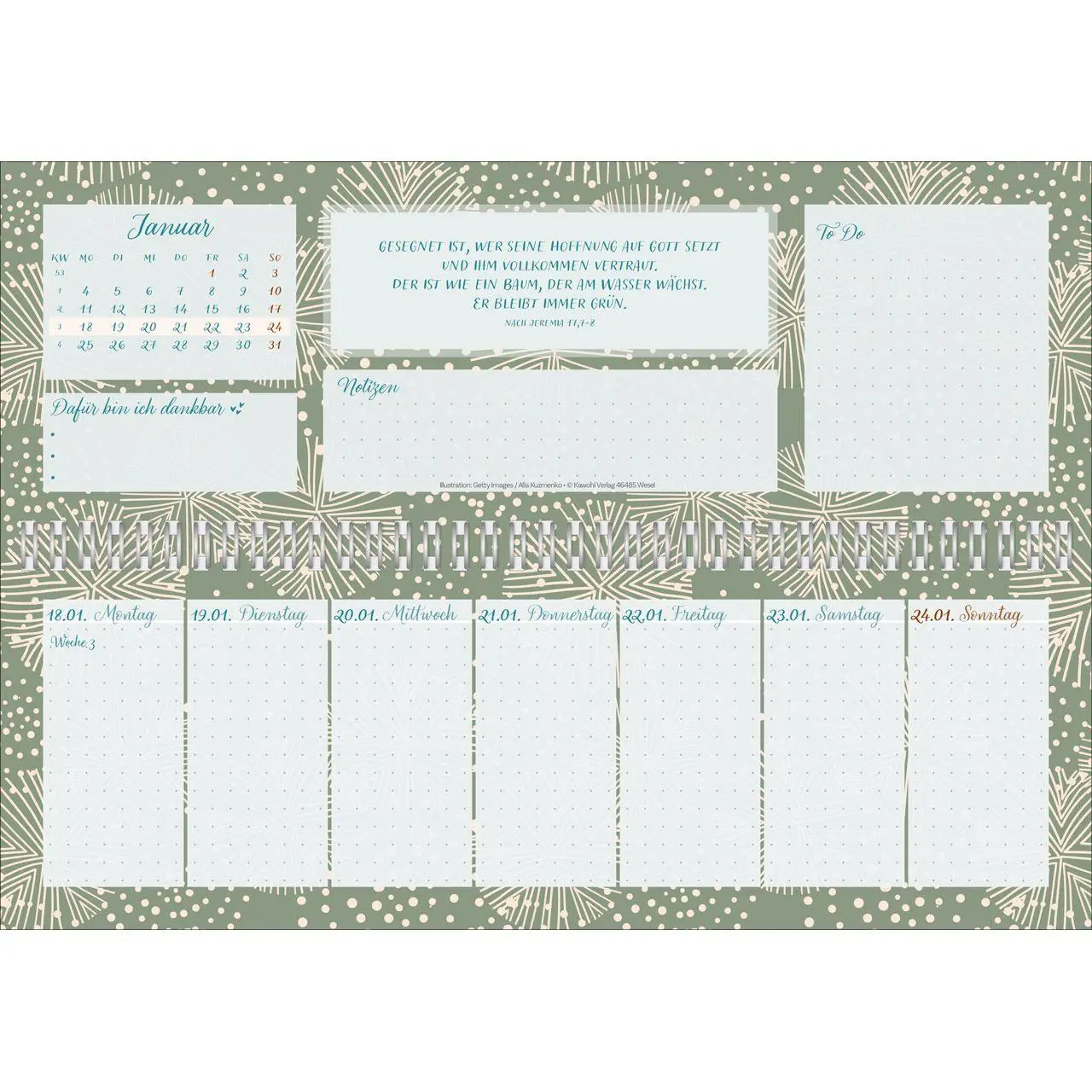 Bild: 9783754825679 | Meine fröhlich-bunte Segenswoche 2027 | Wochen-Tischkalender | 14 S.
