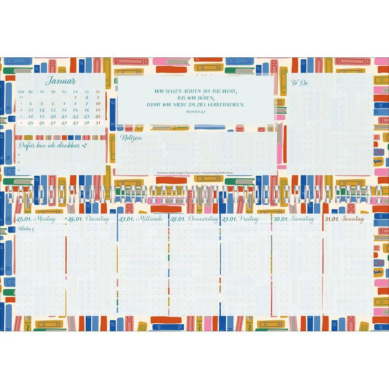 Bild: 9783754825679 | Meine fröhlich-bunte Segenswoche 2027 | Wochen-Tischkalender | 14 S.