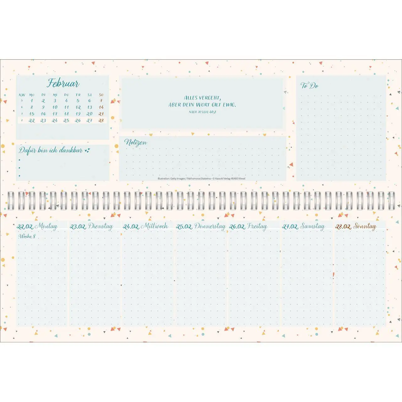 Bild: 9783754825679 | Meine fröhlich-bunte Segenswoche 2027 | Wochen-Tischkalender | 14 S.