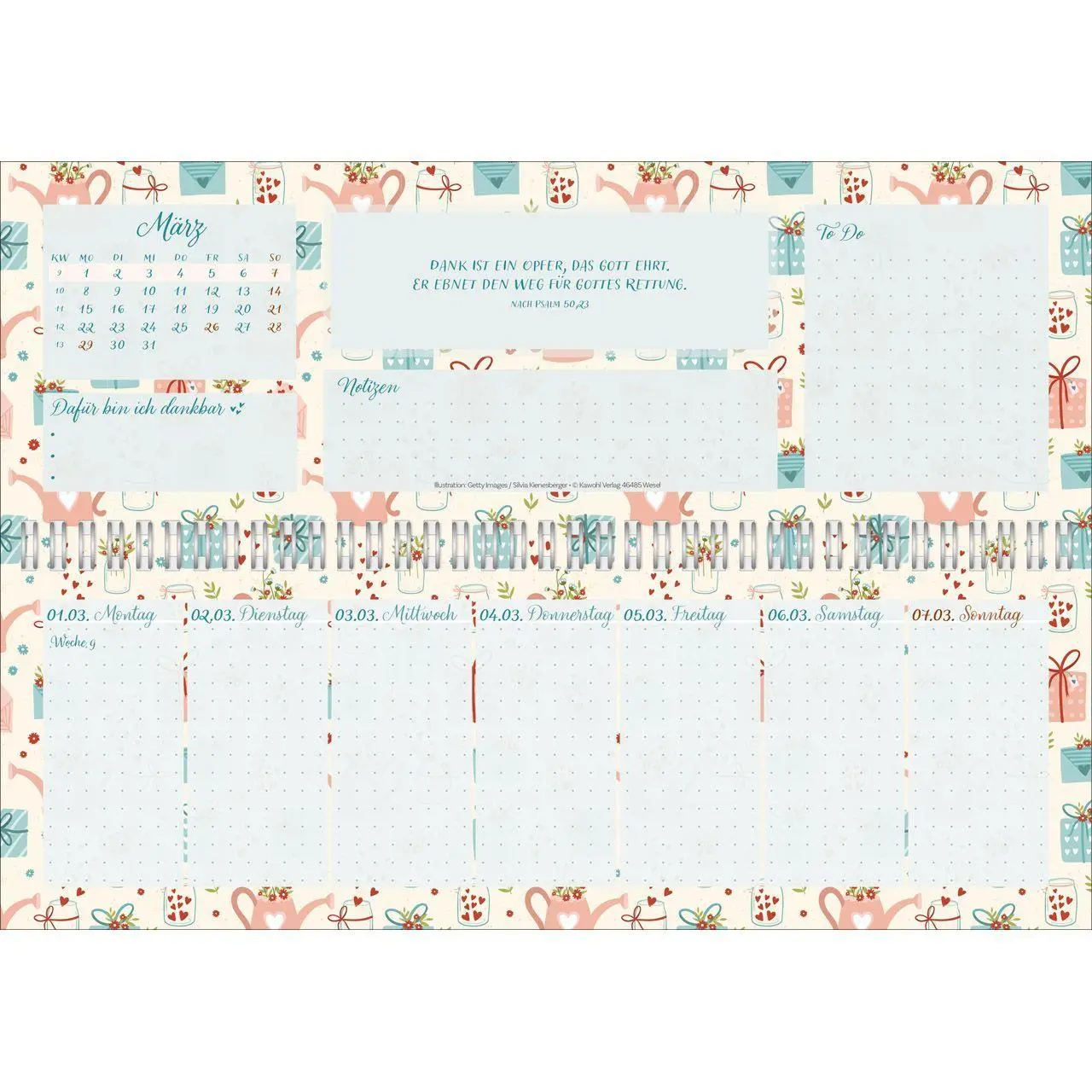 Bild: 9783754825679 | Meine fröhlich-bunte Segenswoche 2027 | Wochen-Tischkalender | 14 S.