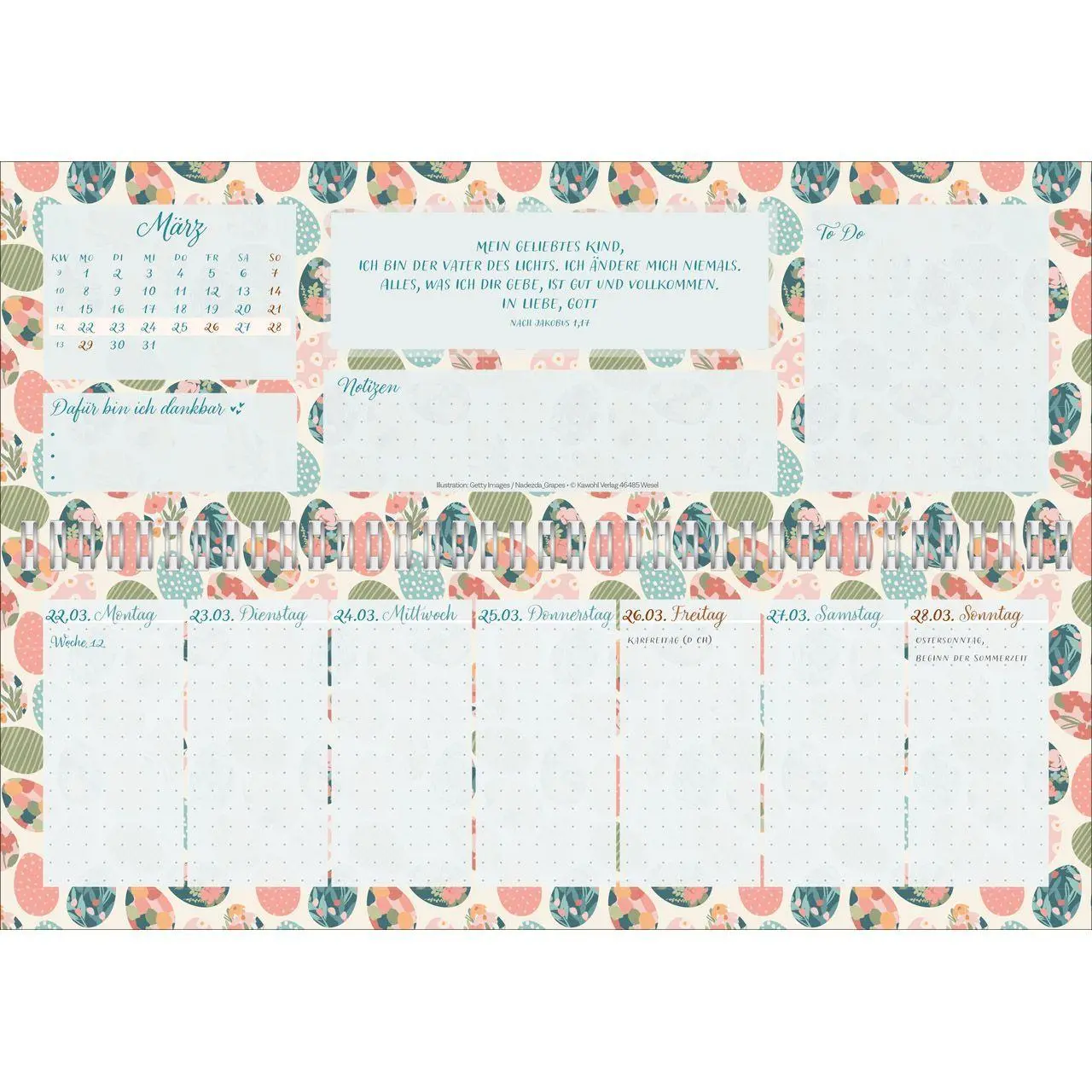 Bild: 9783754825679 | Meine fröhlich-bunte Segenswoche 2027 | Wochen-Tischkalender | 14 S.