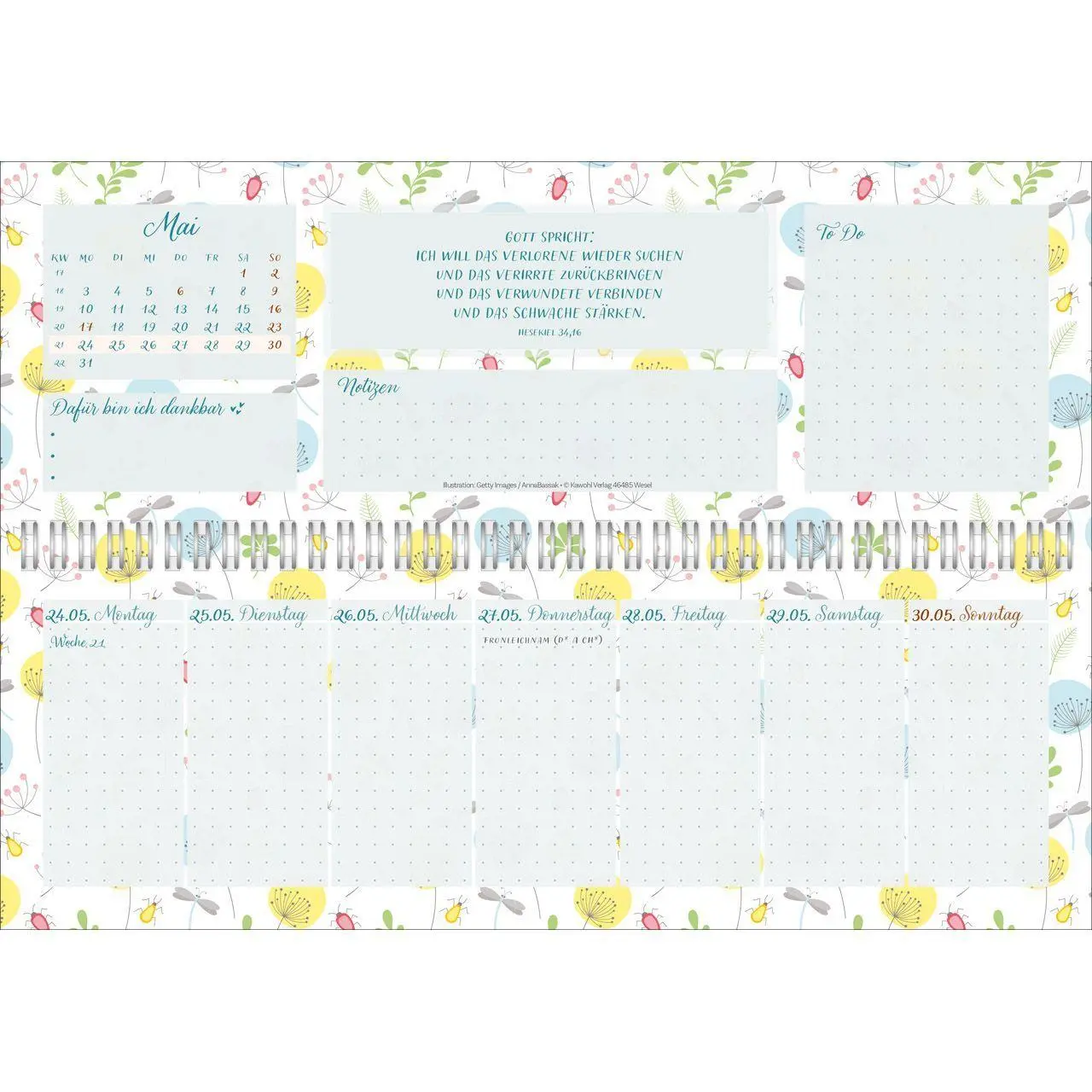 Bild: 9783754825679 | Meine fröhlich-bunte Segenswoche 2027 | Wochen-Tischkalender | 14 S.
