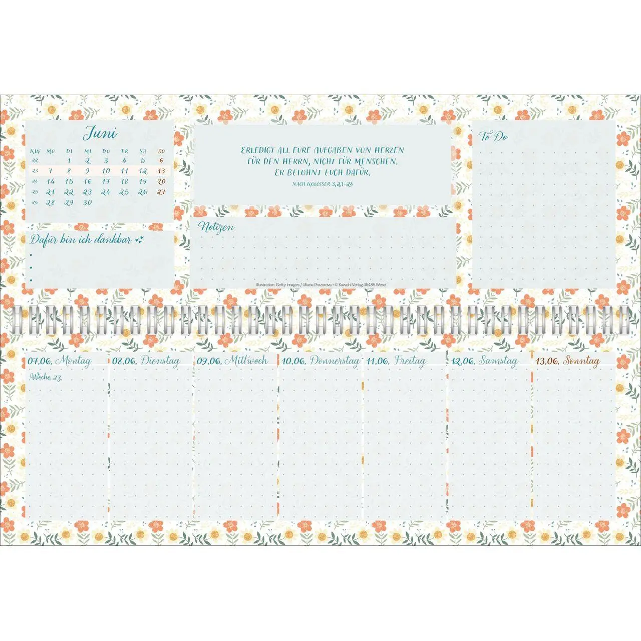 Bild: 9783754825679 | Meine fröhlich-bunte Segenswoche 2027 | Wochen-Tischkalender | 14 S.