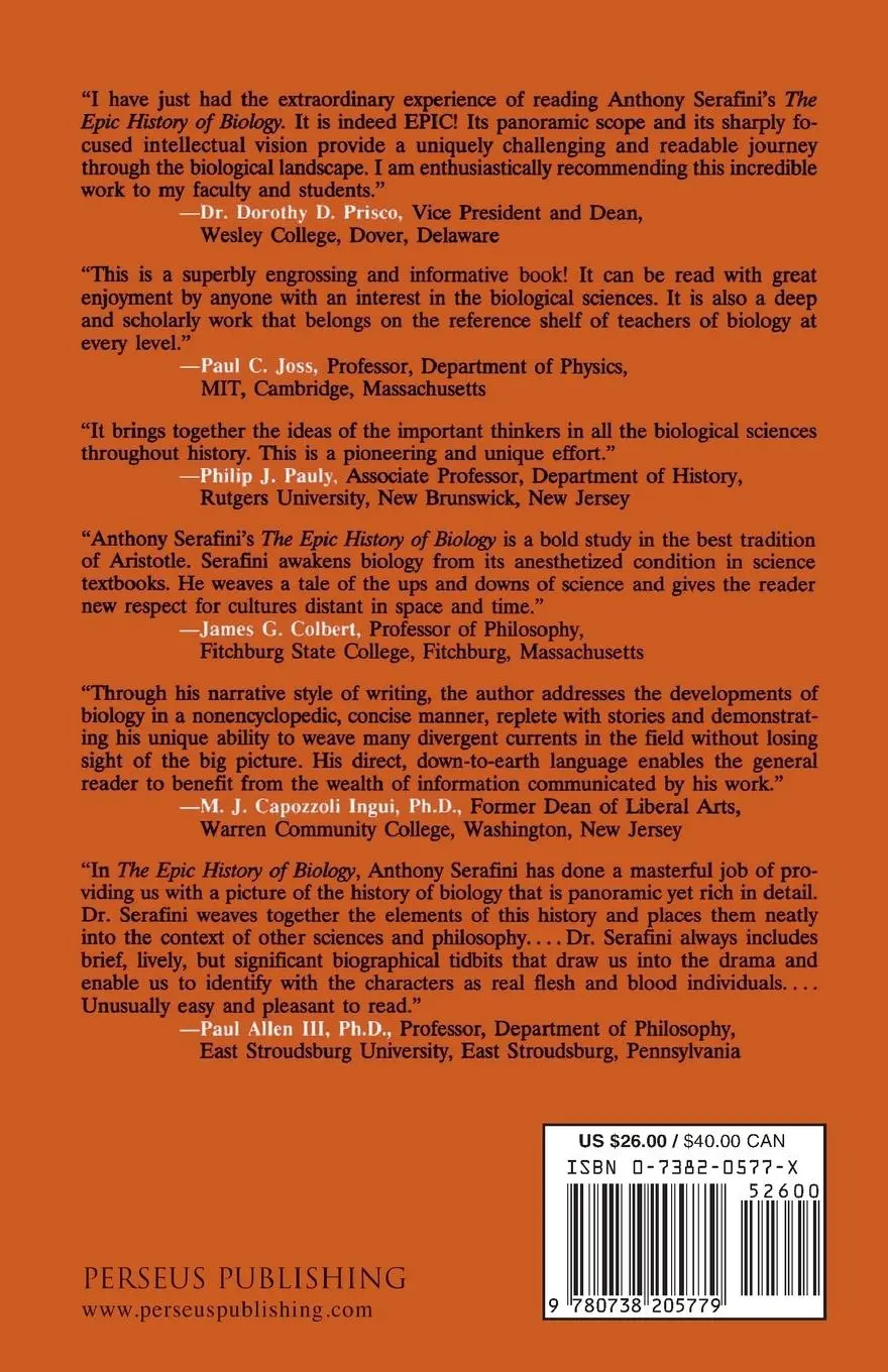 Rückseite: 9780738205779 | The Epic History of Biology | Anthony Serafini (u. a.) | Taschenbuch
