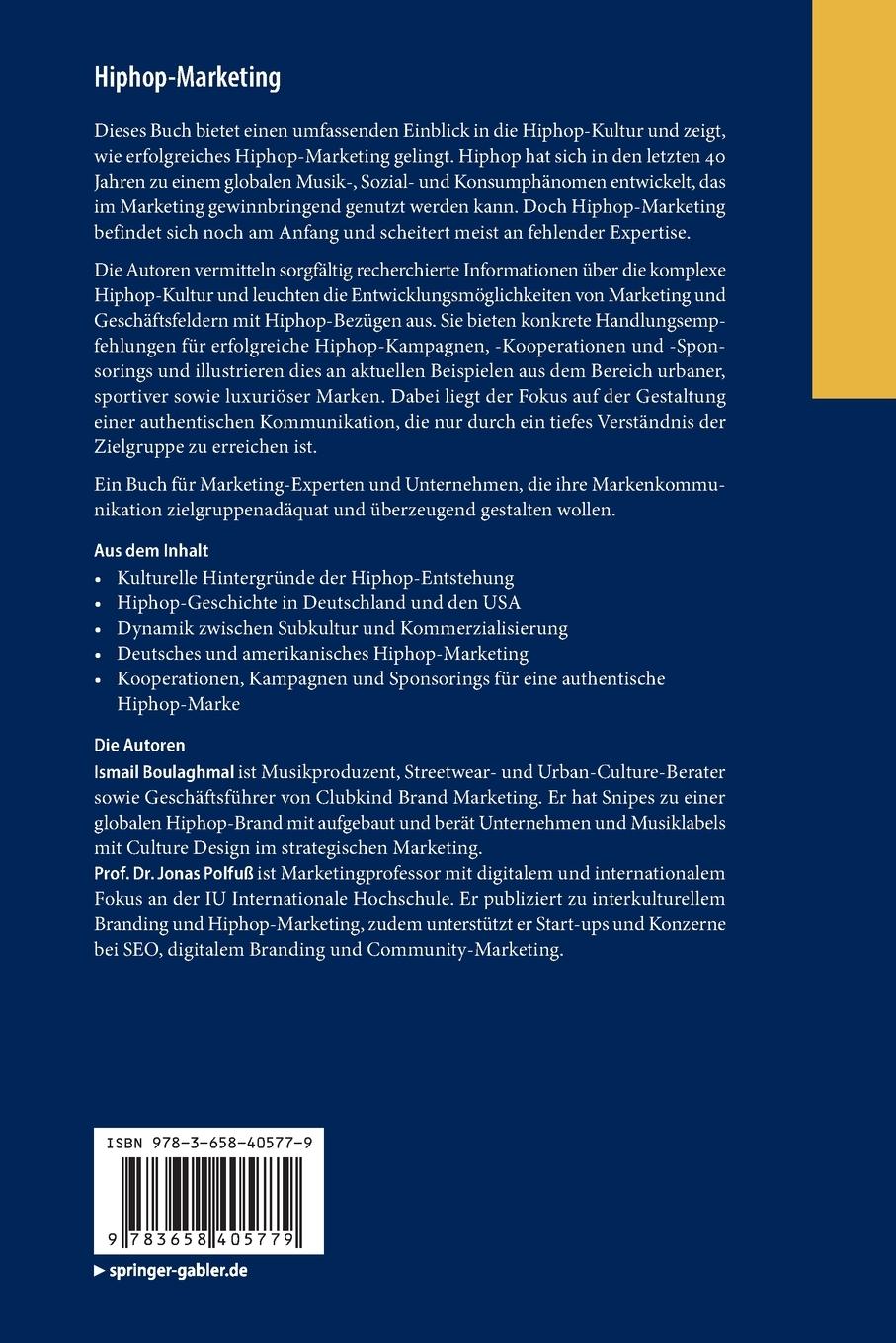 Rückseite: 9783658405779 | Hiphop-Marketing | Jonas Polfuß (u. a.) | Taschenbuch | Paperback