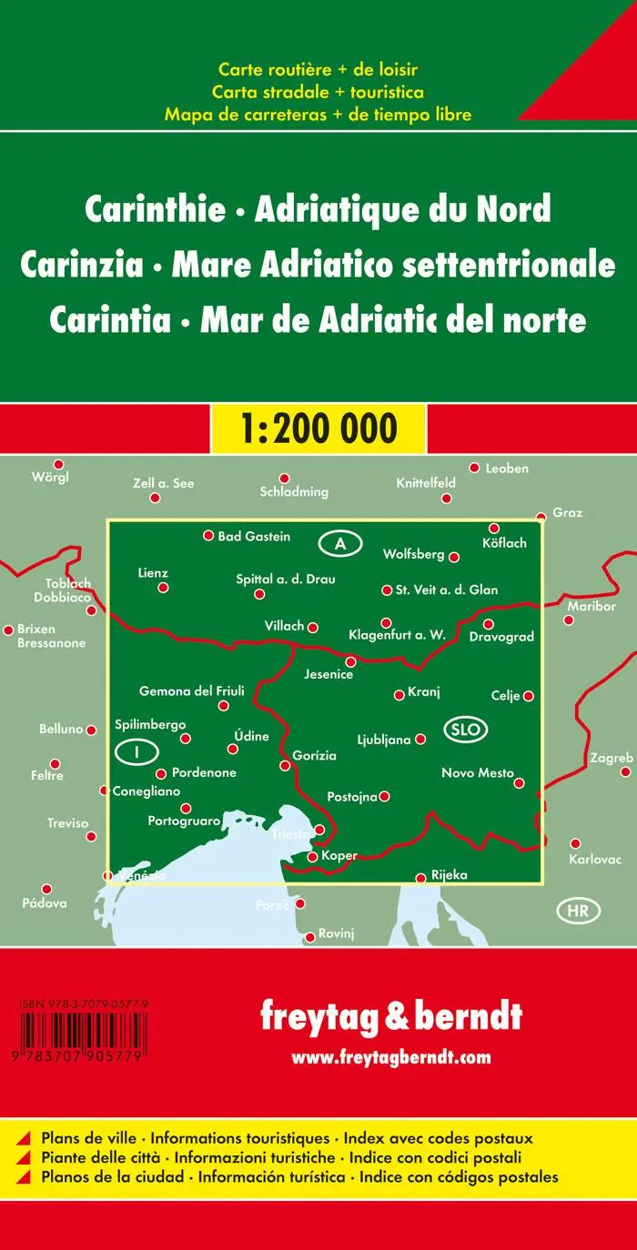 Rückseite: 9783707905779 | Kärnten - Nördliche Adria 1 : 200 000 | (Land-)Karte | Englisch | 2020