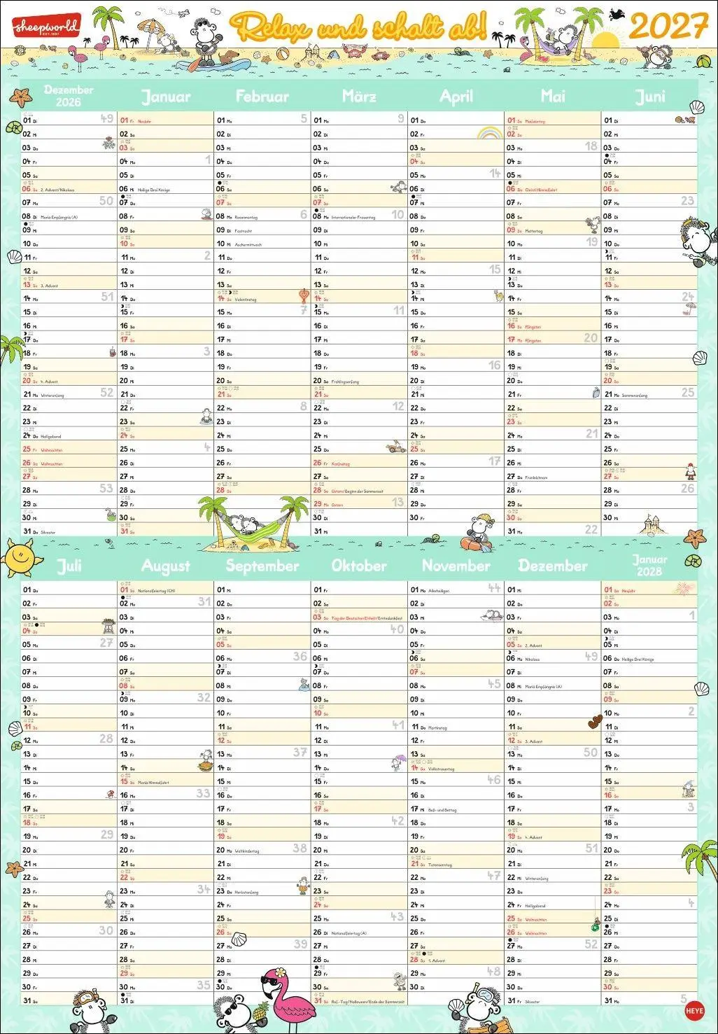 Bild: 9783756415779 | sheepworld Posterplaner 2027 | Heye | Kalender | LOSEBL | 2 S. | 2027