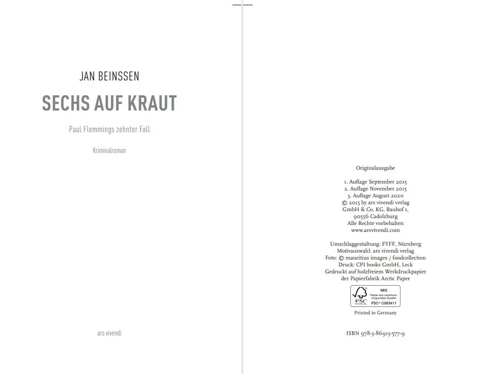 Bild: 9783869135779 | Sechs auf Kraut | Paul Flemmings zehnter Fall | Jan Beinßen | Buch