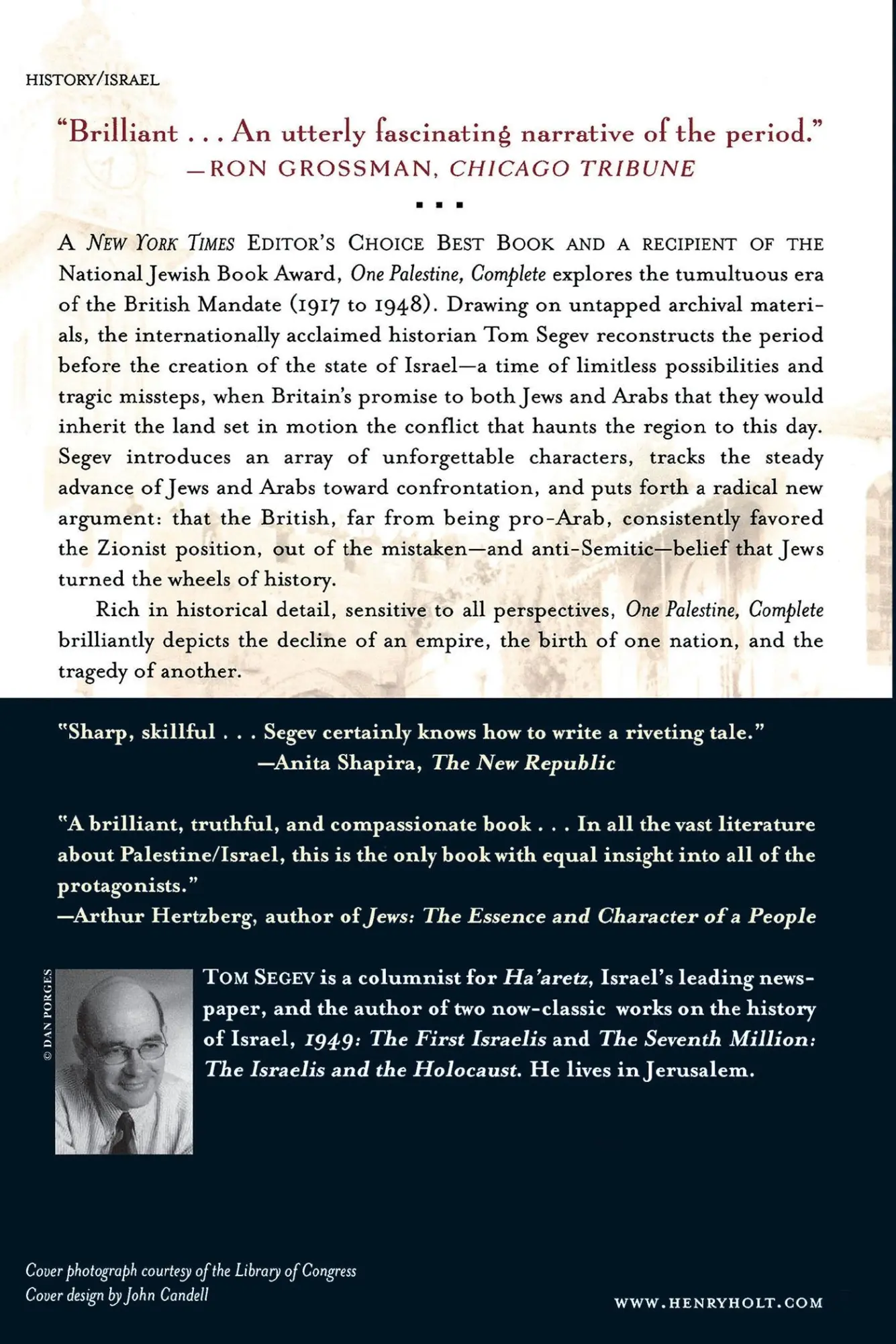 Rückseite: 9780805065879 | One Palestine, Complete | Jews and Arabs Under the British Mandate