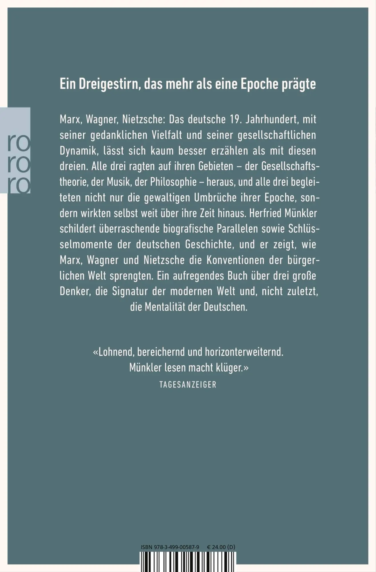 Rückseite: 9783499005879 | Marx, Wagner, Nietzsche | Welt im Umbruch | Herfried Münkler | Buch