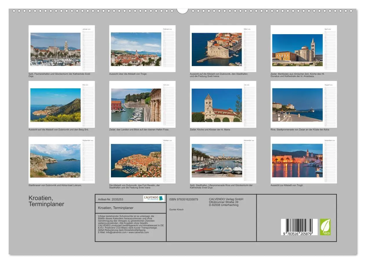 Bild: 9783516205879 | Kroatien, Terminplaner (hochwertiger Premium Wandkalender 2026 DIN...