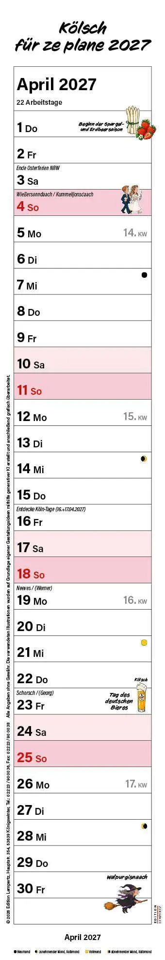 Bild: 9783960585879 | Kölsch für ze plane 2027 | Streifenplaner | Kalender | 14 S. | Deutsch