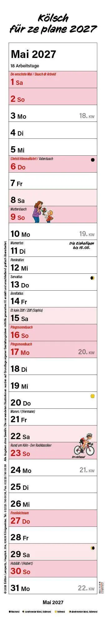 Bild: 9783960585879 | Kölsch für ze plane 2027 | Streifenplaner | Kalender | 14 S. | Deutsch
