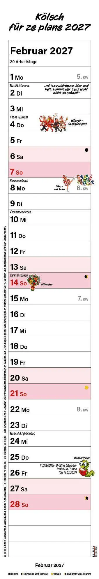 Bild: 9783960585879 | Kölsch für ze plane 2027 | Streifenplaner | Kalender | 14 S. | Deutsch