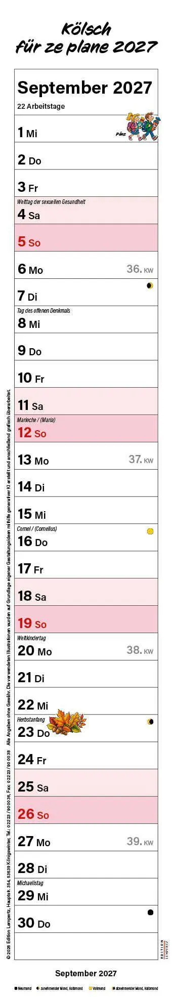 Bild: 9783960585879 | Kölsch für ze plane 2027 | Streifenplaner | Kalender | 14 S. | Deutsch