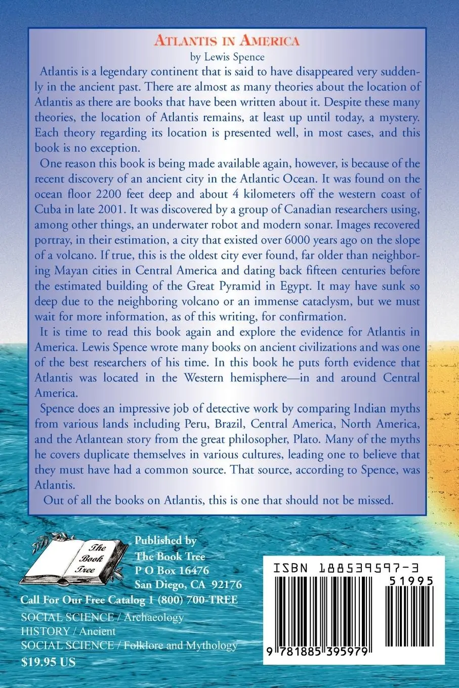 Rückseite: 9781885395979 | Atlantis in America | Lewis Spence | Taschenbuch | Englisch | 2002