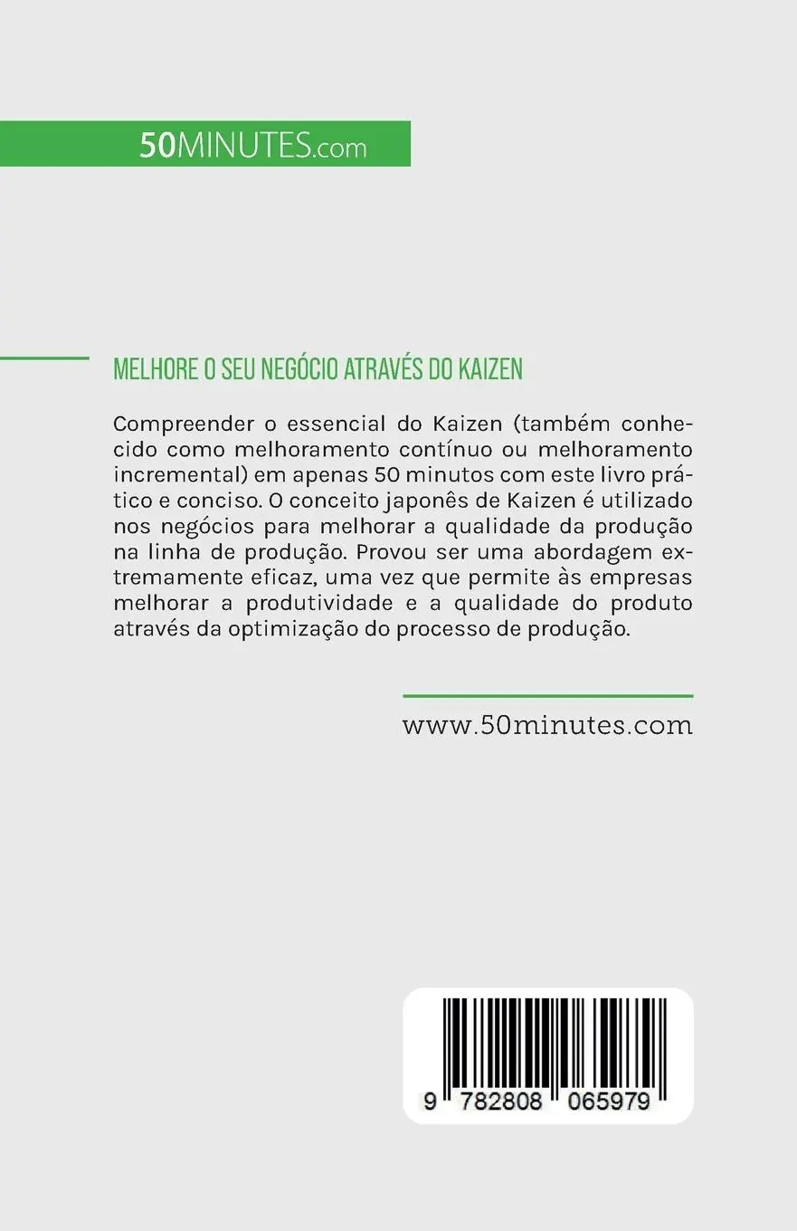 Rückseite: 9782808065979 | Melhore o seu negócio através do Kaizen | Antoine Delers | Taschenbuch