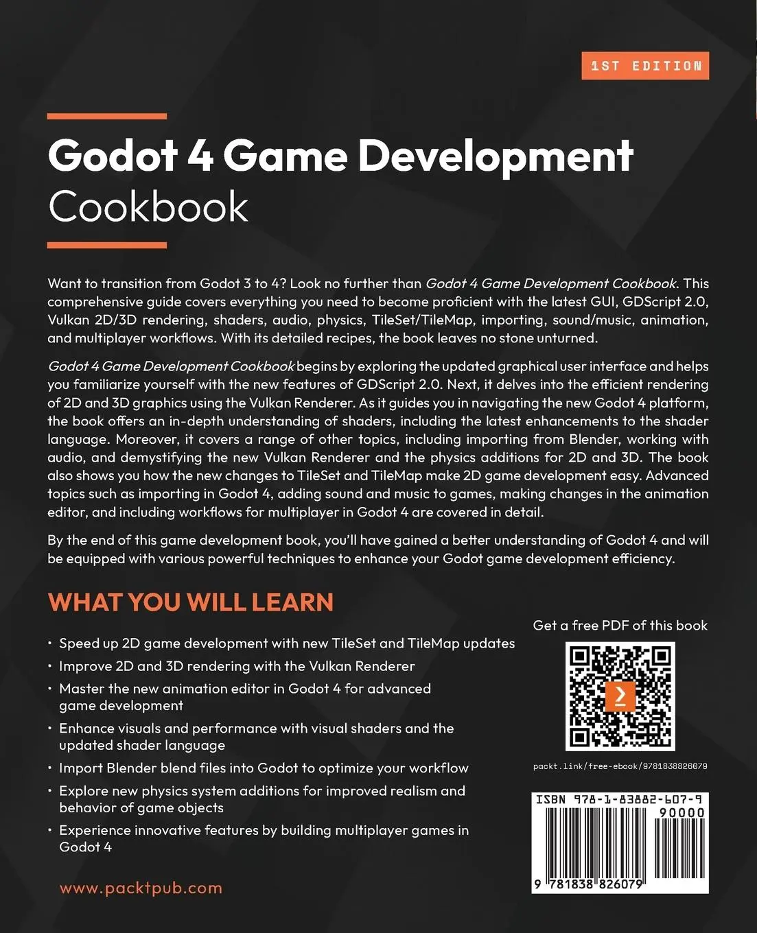 Rückseite: 9781838826079 | Godot 4 Game Development Cookbook | Jeff Johnson | Taschenbuch | 2023