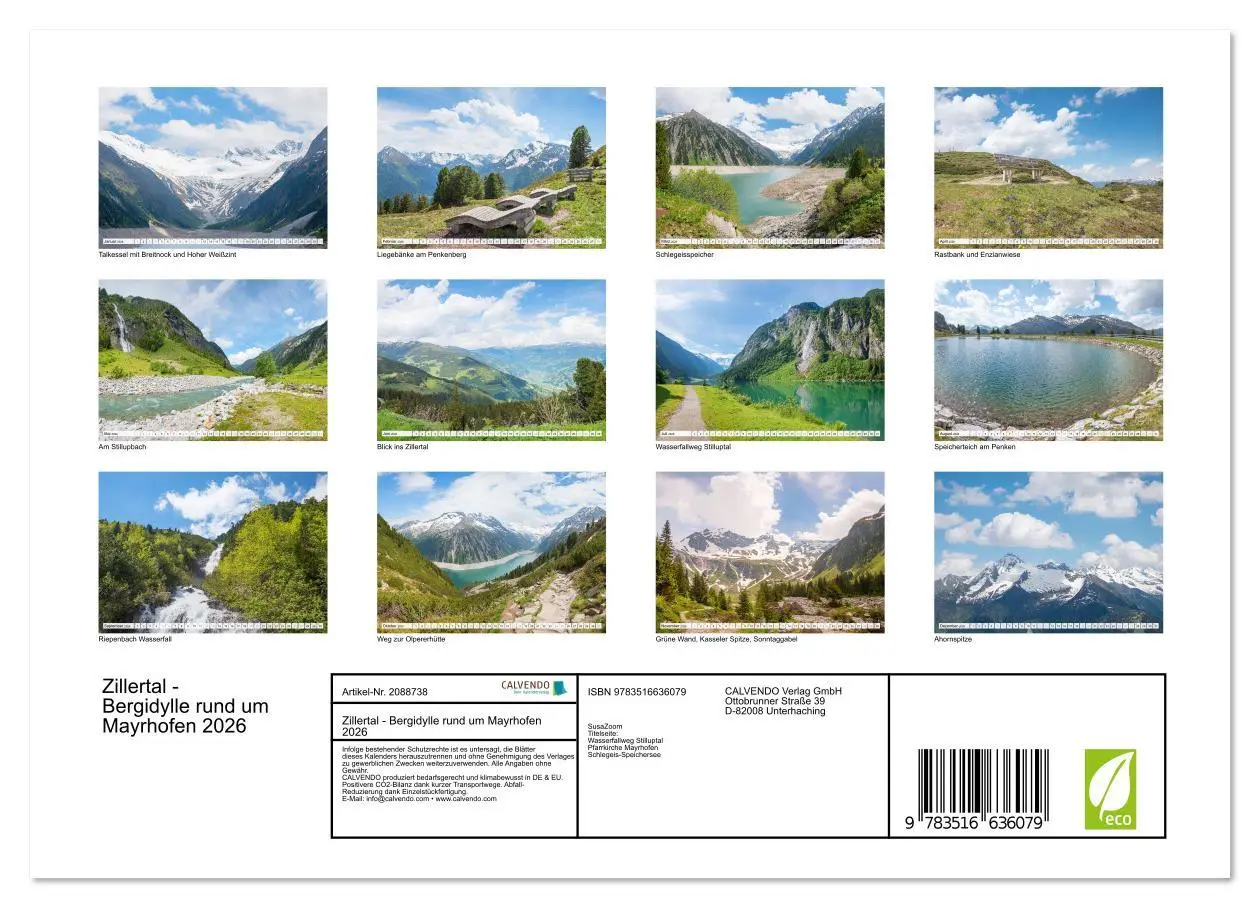 Bild: 9783516636079 | Zillertal - Bergidylle rund um Mayrhofen 2026 (Wandkalender 2026...