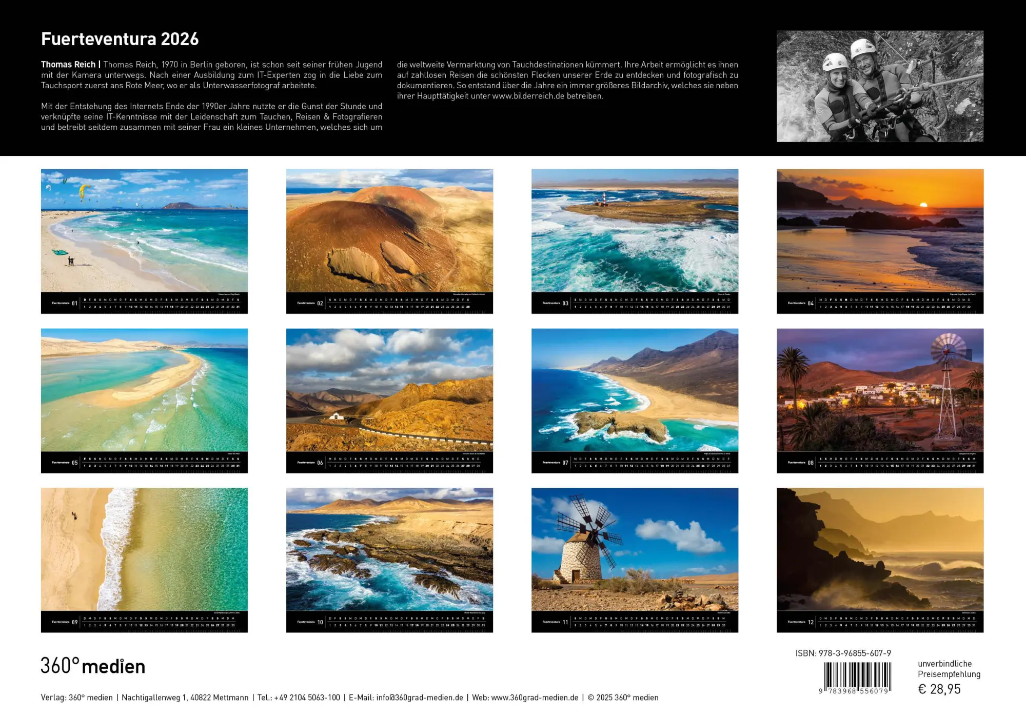 Rückseite: 9783968556079 | Fuerteventura Premiumkalender 2026 | Thomas Reich | Kalender | 14 S.