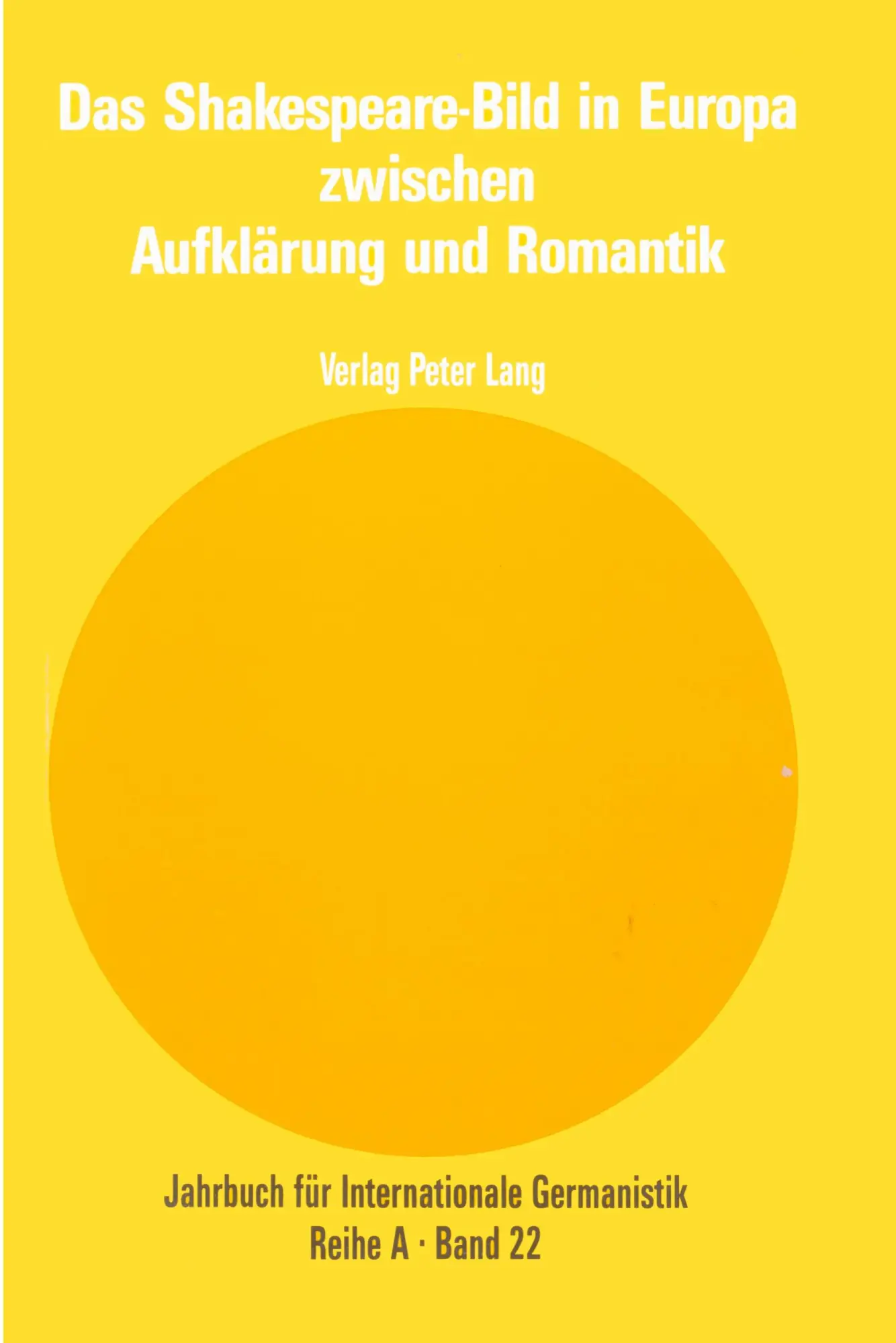 Cover: 9783261036179 | Das Shakespeare-Bild in Europa zwischen Aufklärung und Romantik | Buch