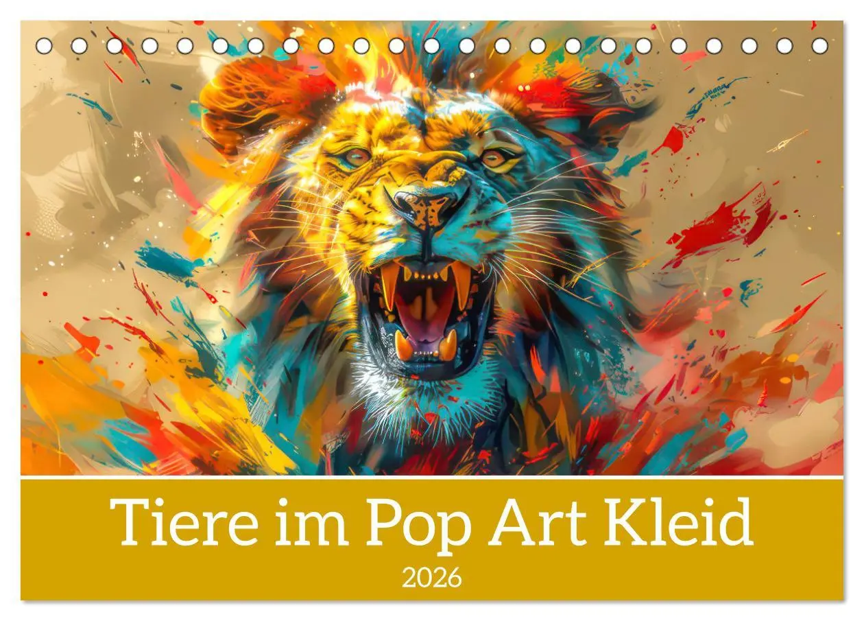 Cover: 9783457396179 | Tiere im Pop Art Kleid (Tischkalender 2026 DIN A5 quer), CALVENDO...