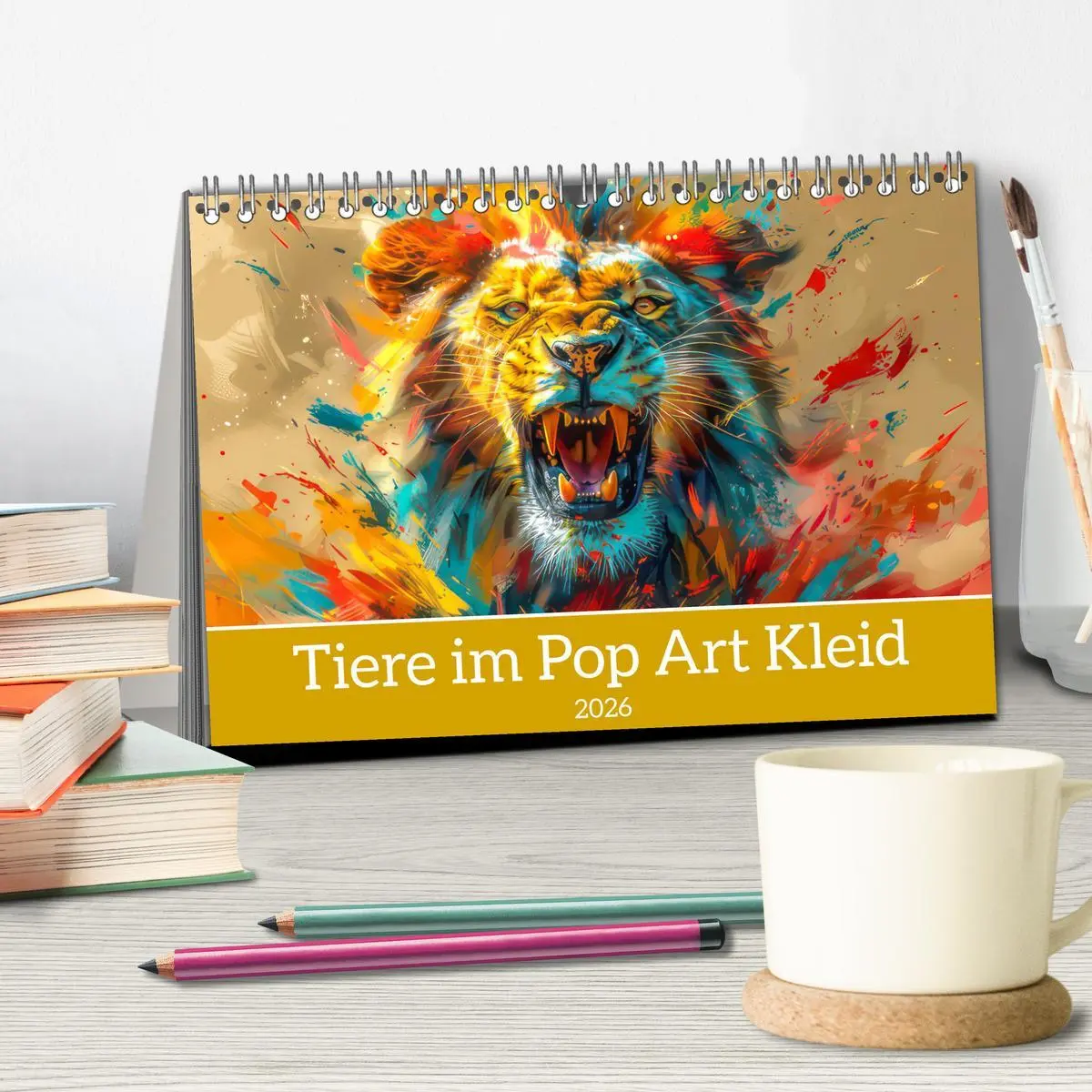 Bild: 9783457396179 | Tiere im Pop Art Kleid (Tischkalender 2026 DIN A5 quer), CALVENDO...