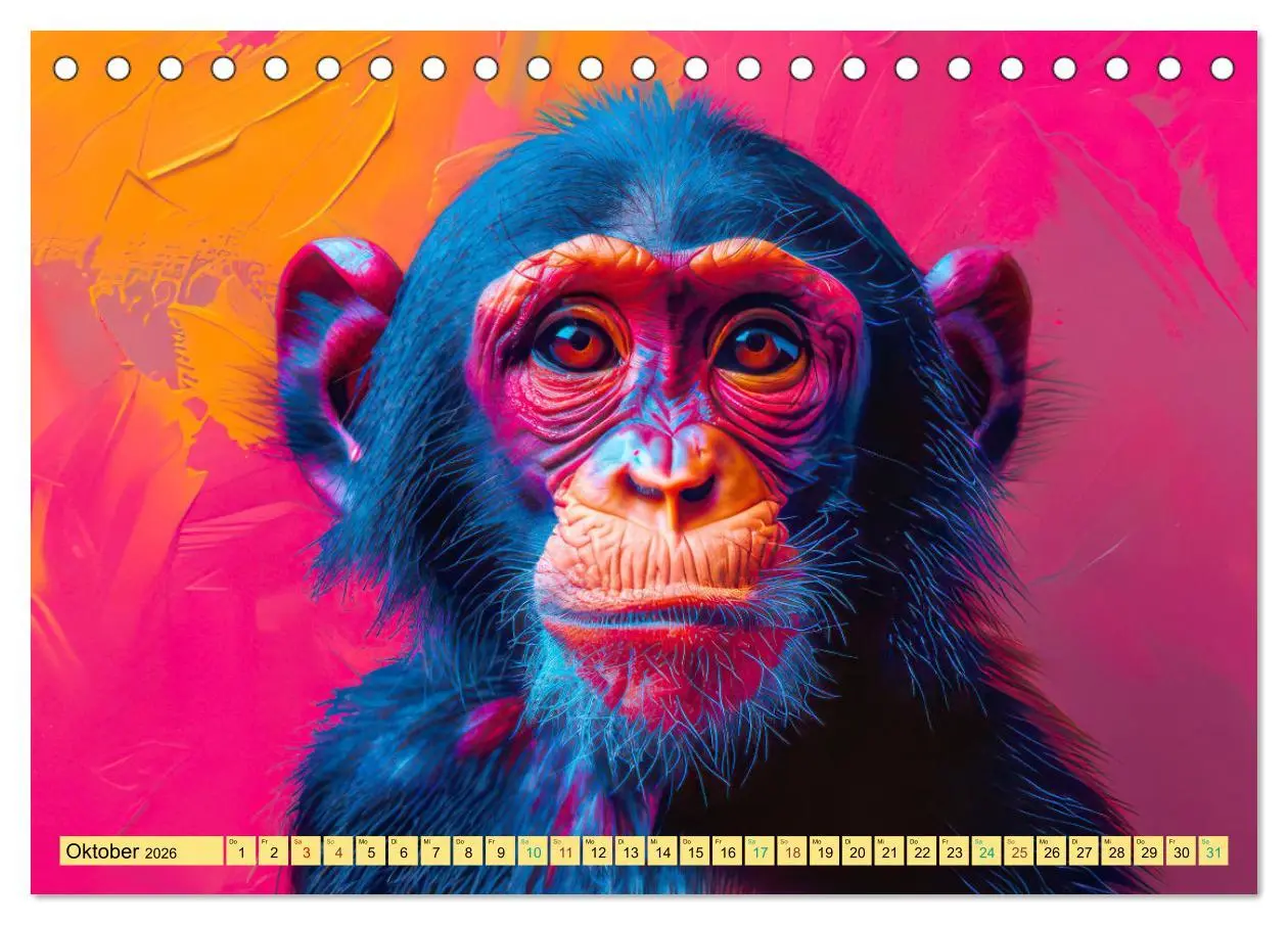 Bild: 9783457396179 | Tiere im Pop Art Kleid (Tischkalender 2026 DIN A5 quer), CALVENDO...