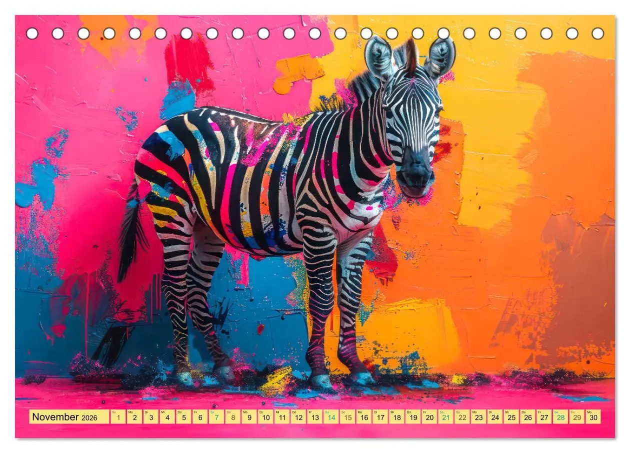 Bild: 9783457396179 | Tiere im Pop Art Kleid (Tischkalender 2026 DIN A5 quer), CALVENDO...